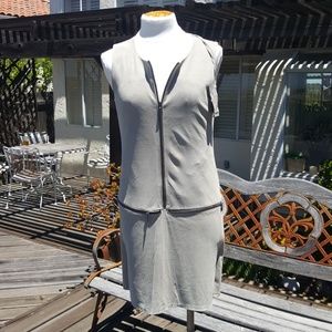 My Tribe sleeveless suede leather midi dress